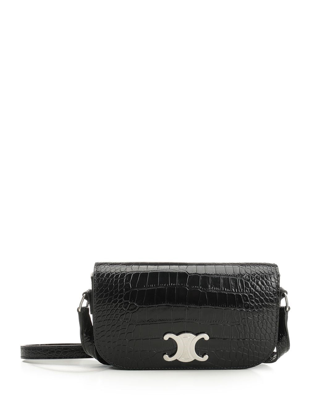Celine Women Crocodile-Print Leather Bag