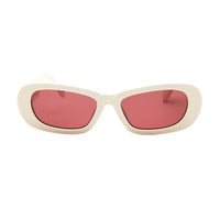 Palm Angels Sunglasses Cat Eye Full Rim, White Frame and Red Lens PERI107DANA0125