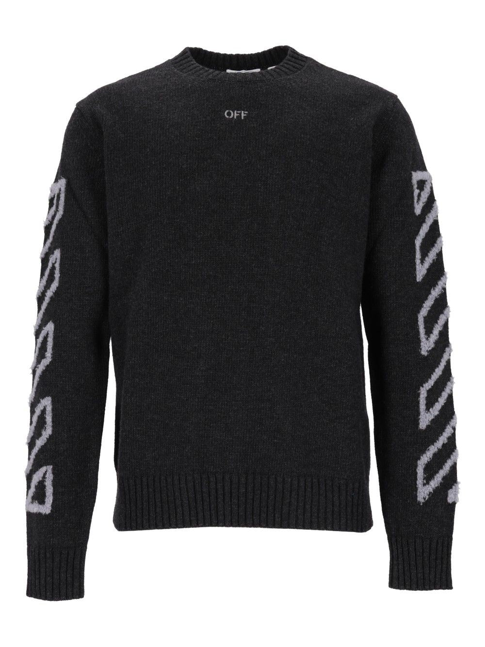 Off-white Off-White Men The Diagonal Arrow Fuzzy Crew Neck Sweater