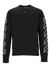 Off-white Off-White Men The Diagonal Arrow Fuzzy Crew Neck Sweater