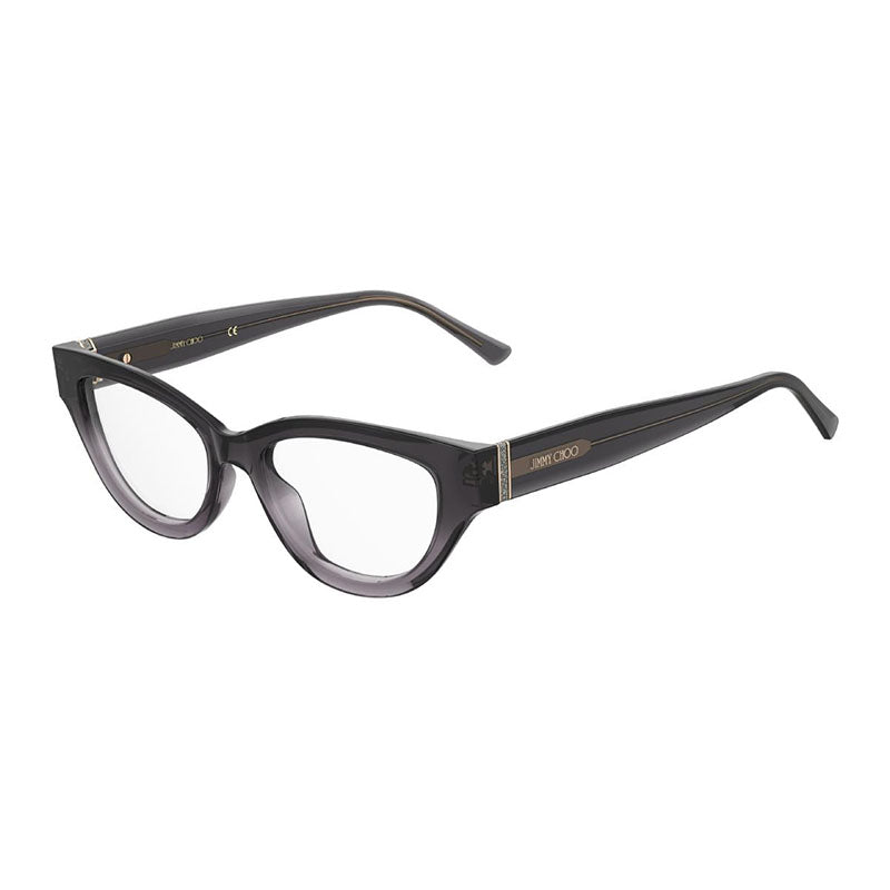 Jimmy Choo Eyeglasses Cat Eye Full Rim, Grey Gradient Frame and Clear Demo Lens Lens JC3500KB700