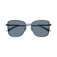 Bottega Veneta Sunglasses Rectangle Full Rim, Silver Frame and Green Lens BV1237S003