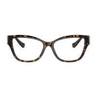 Versace Eyeglasses Rectangle Full Rim, Havana Frame and Clear Demo Lenses Lens VE3347108