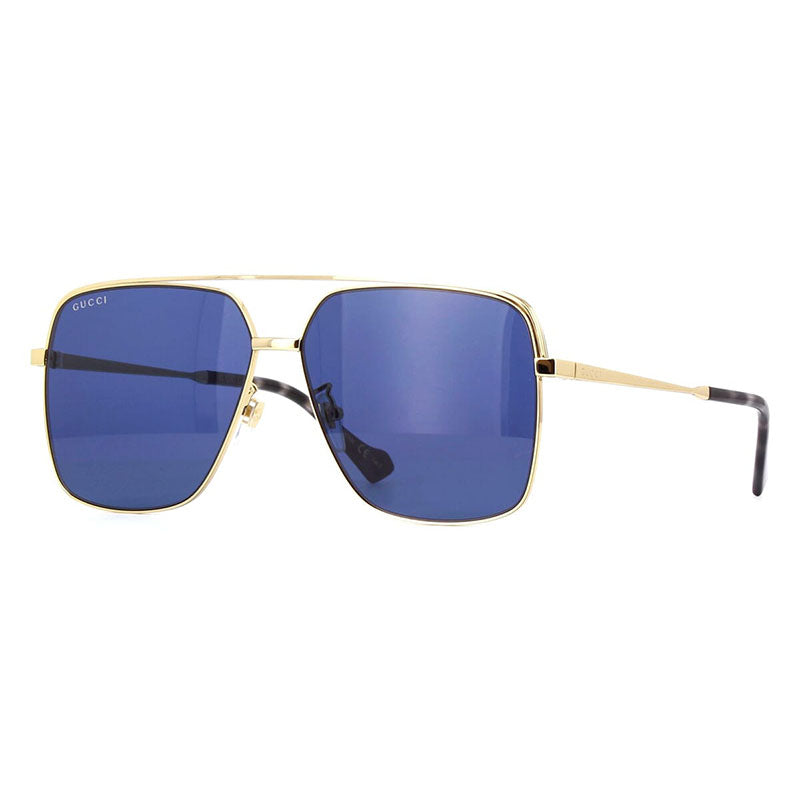 Gucci Gucci Aviator Full Rim, with a Gold frame and Blue Gold lens.