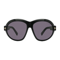 Tom Ford Sunglasses Round Full Rim, Dark Havana Frame and Brown Mirror Lens FT111352G