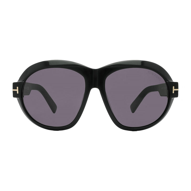 Tom Ford Sunglasses Round Full Rim, Dark Havana Frame and Brown Mirror Lens FT111352G