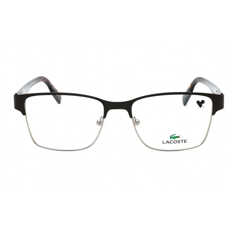 Lacoste Eyeglasses Square Full Rim, Matte Black Frame and Clear Demo Lens Lens L2286002