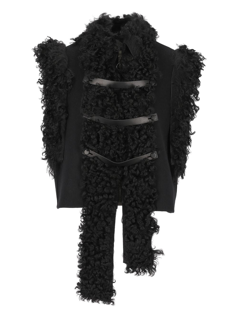 Fendi Women Black Wool And Sheepskin Gilet