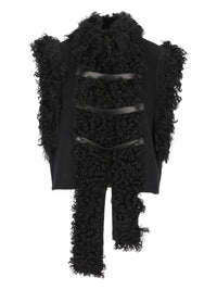 Fendi Women Black Wool And Sheepskin Gilet