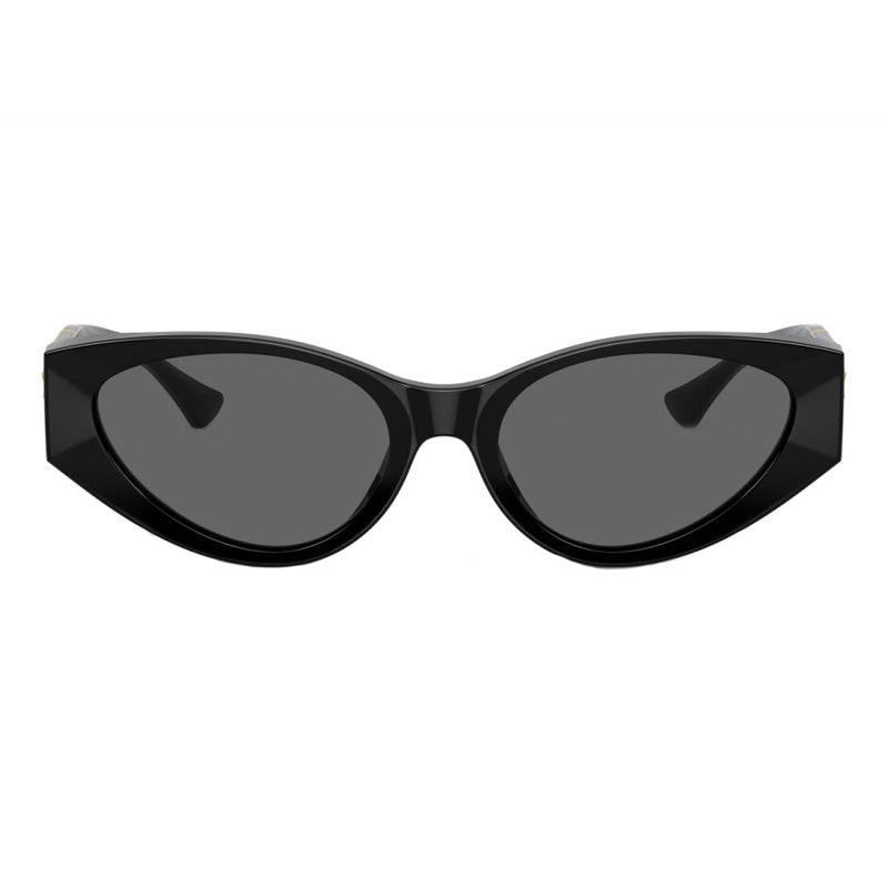Versace Versace Cat Eye Full Rim, with a Black frame and Dark Grey lens.