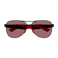 Bottega Veneta Sunglasses Aviator Full Rim, Black/Red Frame and Red Lens BV1231S004