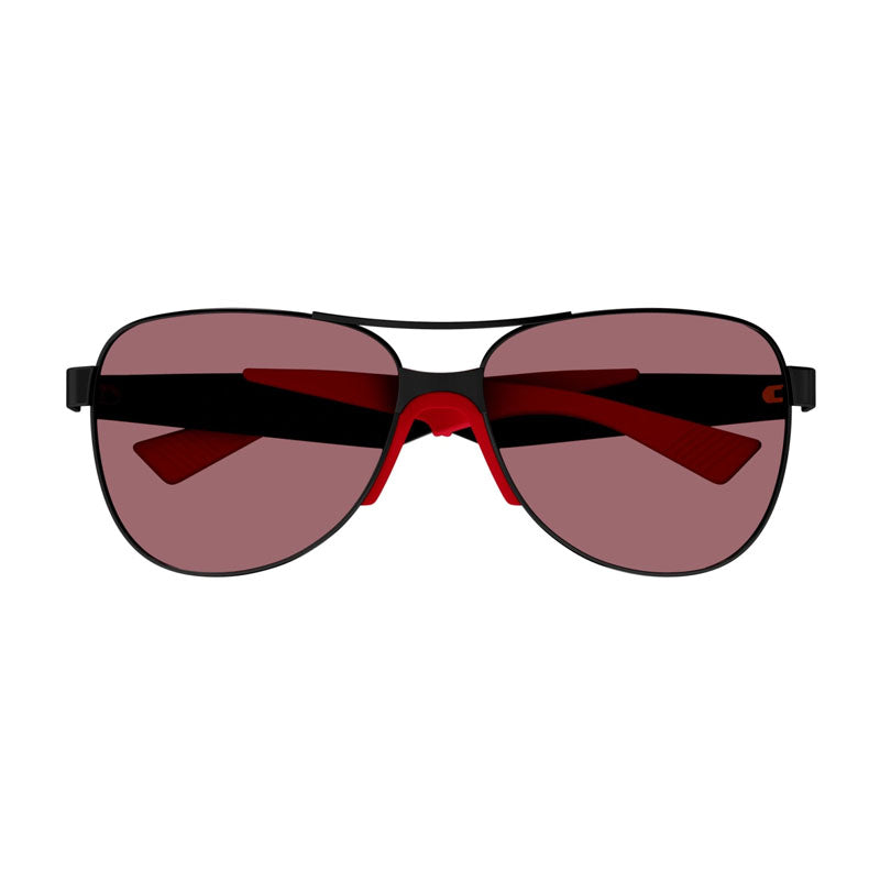Bottega Veneta Sunglasses Aviator Full Rim, Black/Red Frame and Red Lens BV1231S004