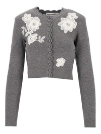 Self-portrait Self-Portrait Women Knit Cardigan With Lace Flowers