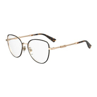 Moschino Eyeglasses Butterfly Full Rim, Black/Gold Frame and Clear Demo Lenses Lens MOS60102M200