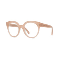 Celine Eyeglasses Round Full Rim, Shiny Havana Frame and Clear Demo Lenses Lens CL50093I053