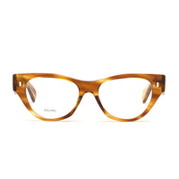 Celine Eyeglasses Cat Eye Full Rim, ColoRed Havana Frame and Clear Demo Lenses Lens CL50012I055