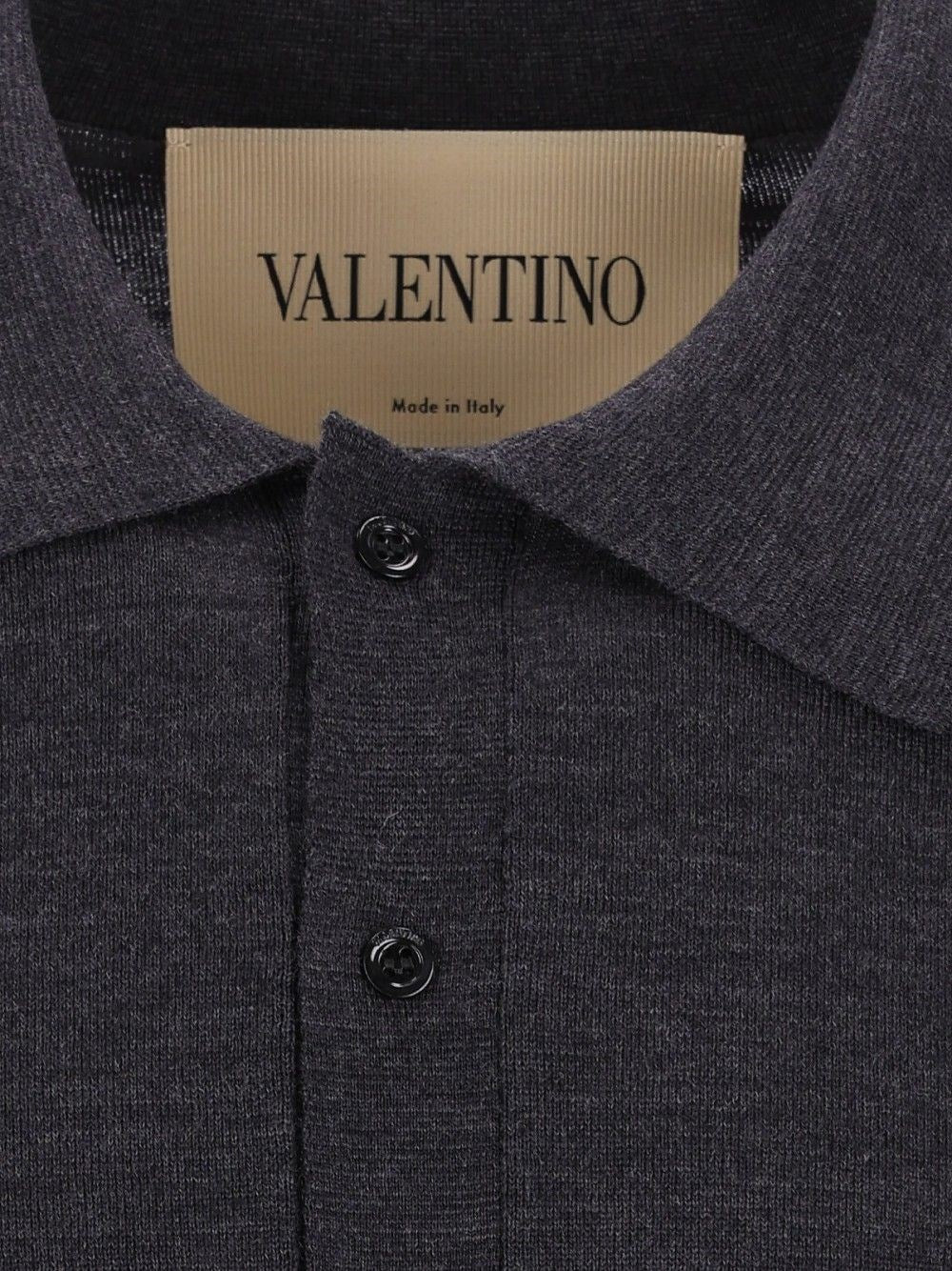 Valentino Garavani Men Wool Knit Polo Shirt