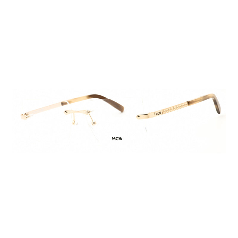 MCM MCM Eyeglasses Rectangle Rimless, Pale Gold Frame and Clear Demo Lenses Lens MW5018-H032