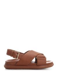 Marni Women Cramel Brown "Fussbett" Sandal