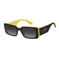 Marc Jacobs Sunglasses Rectangle Full Rim, Black/Yellow Frame and Dark Grey Gradient Lens MARC804/S071C9O