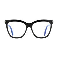 Tom Ford Tom Ford Eyeglasses Butterfly Full Rim, Dark Havana Frame and Clear/Blue Light Block Lenses Lens FT6042-B052