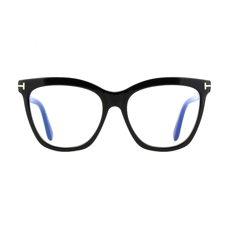 Tom Ford Tom Ford Eyeglasses Butterfly Full Rim, Dark Havana Frame and Clear/Blue Light Block Lenses Lens FT6042-B052