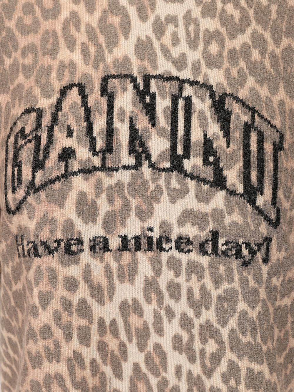 Ganni Women Leopard Print T-Shirt