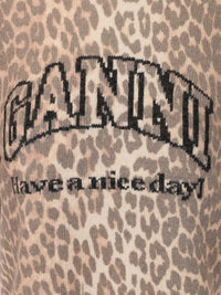 Ganni Women Leopard Print T-Shirt
