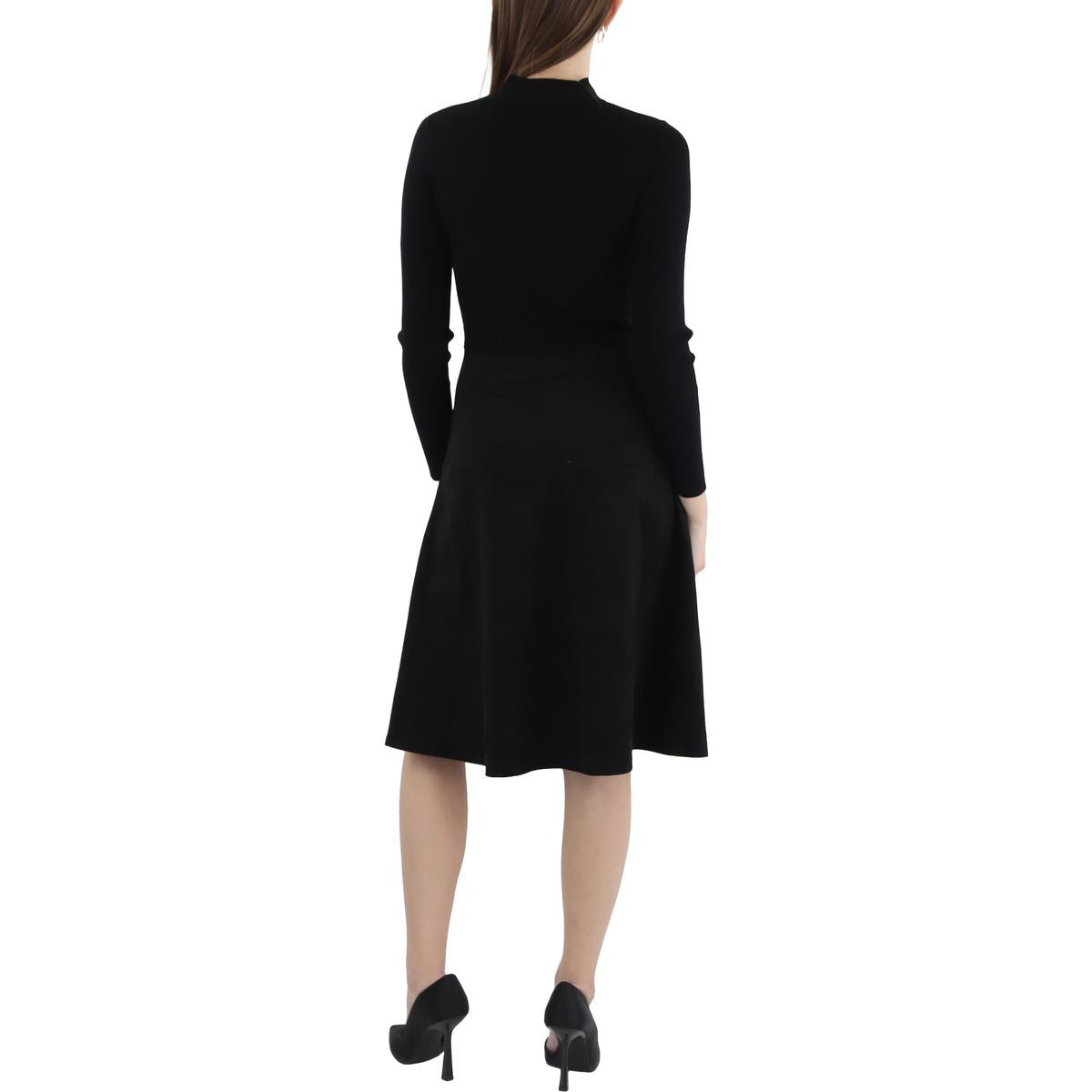 Womens Ribbed Mock Neck Sweaterdress