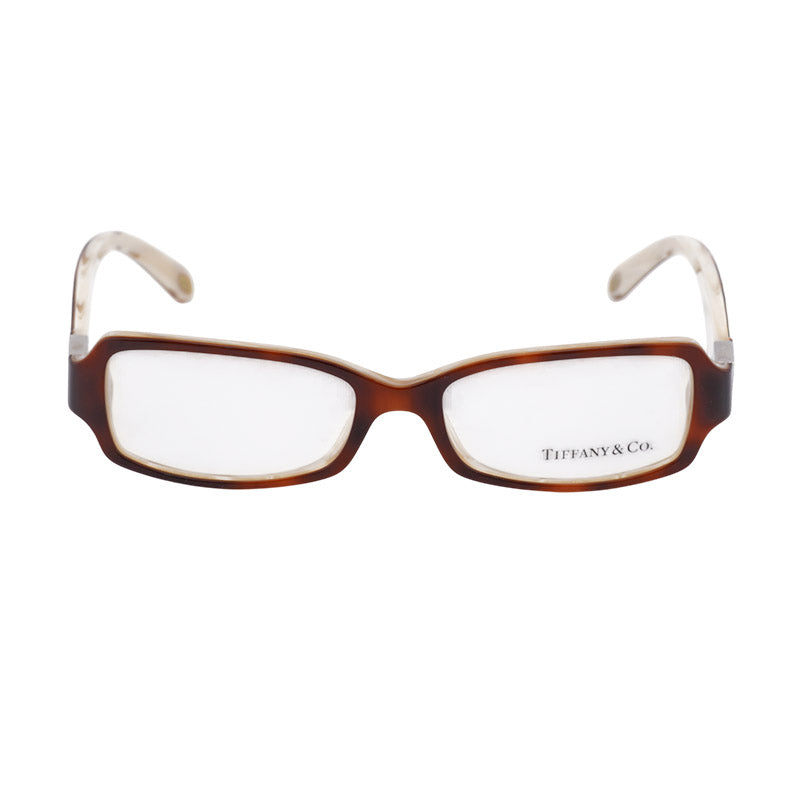 Tiffany & Co. Tiffany & Co. Eyeglasses Rectangle Full Rim, Havana Frame and Clear Demo Lenses Lens TF2032-B8051