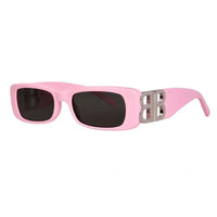 Balenciaga Balenciaga Rectangle Full Rim, with a Pink frame and Grey lens.