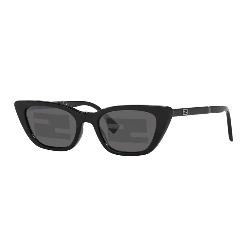 Fendi Fendi Sunglasses Cat Eye Full Rim, Shiny Black Frame and Smoke Mirror Pattern Lens FE40089I01C