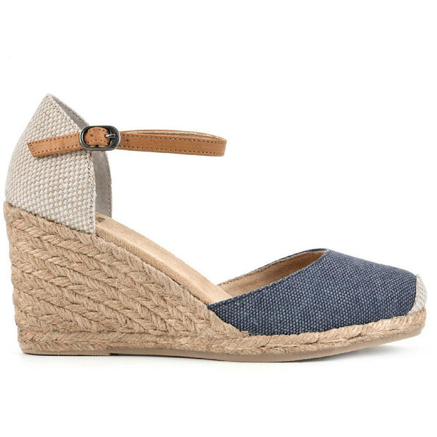 Mamba Womens Canvas Ankle Strap Espadrilles