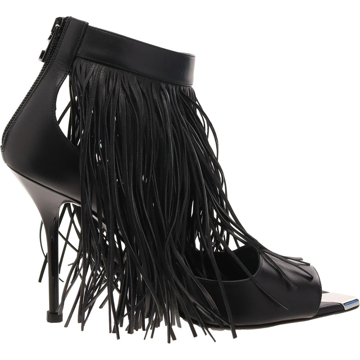 Womens Leather Metallic Heels