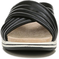 Panama Womens Faux Leather Slip On Wedge Sandals