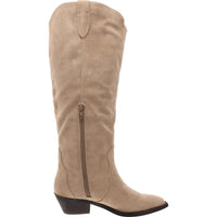 Kit Womens Faux Suede Knee-High Cowboy, Western Boots