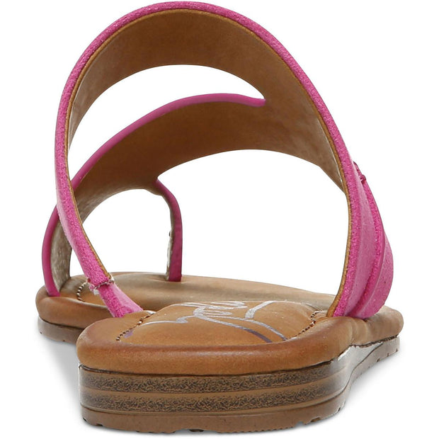 Yuma Womens Faux Suede Toe Loop Slide Sandals