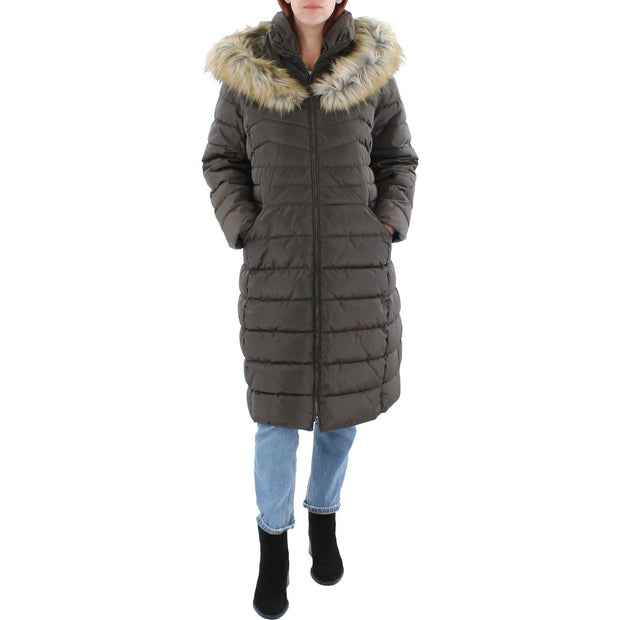 Womens Quilted Cold Weather Long Coat