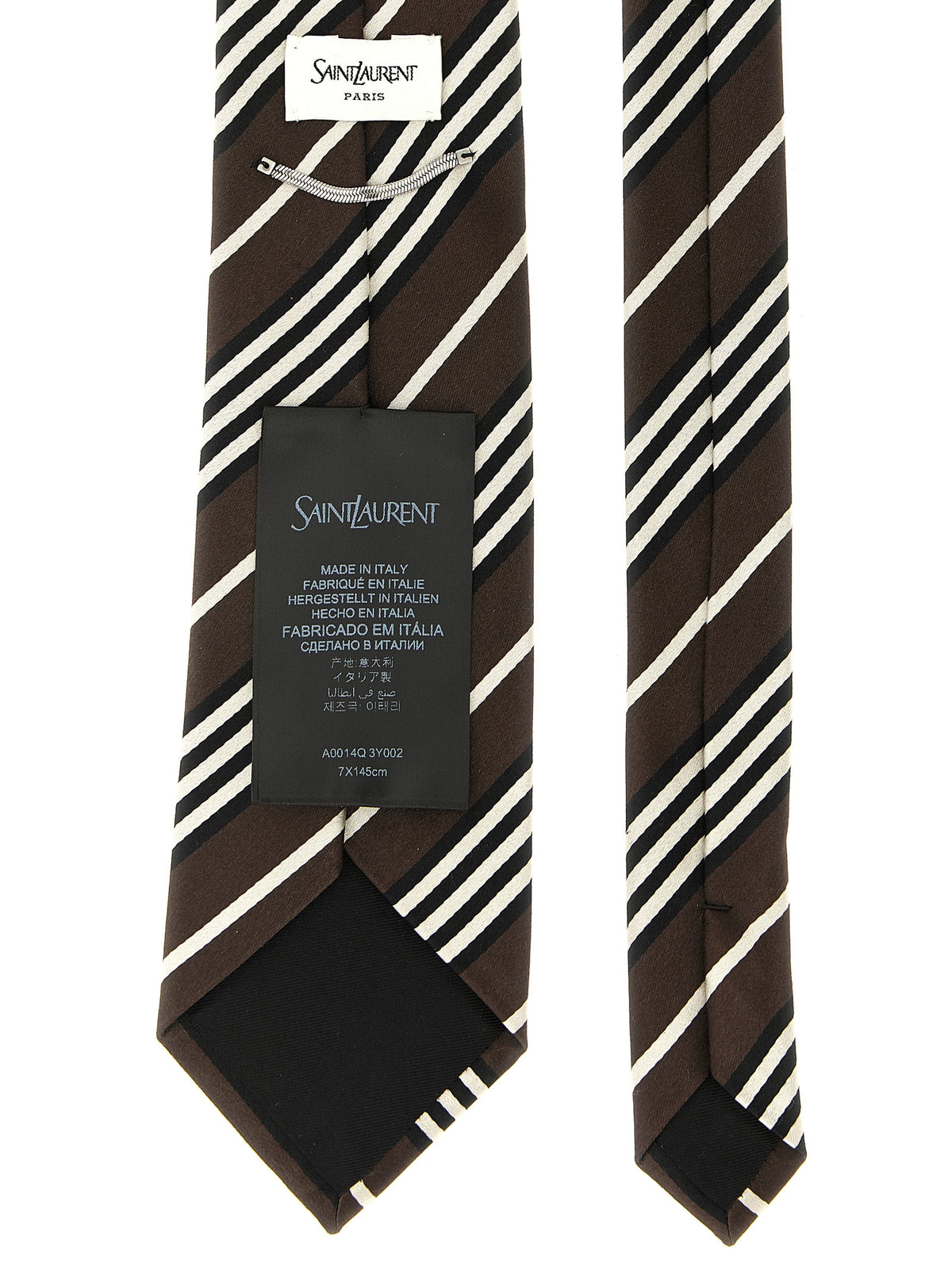 Saint Laurent Men Diagonal Striped Tie