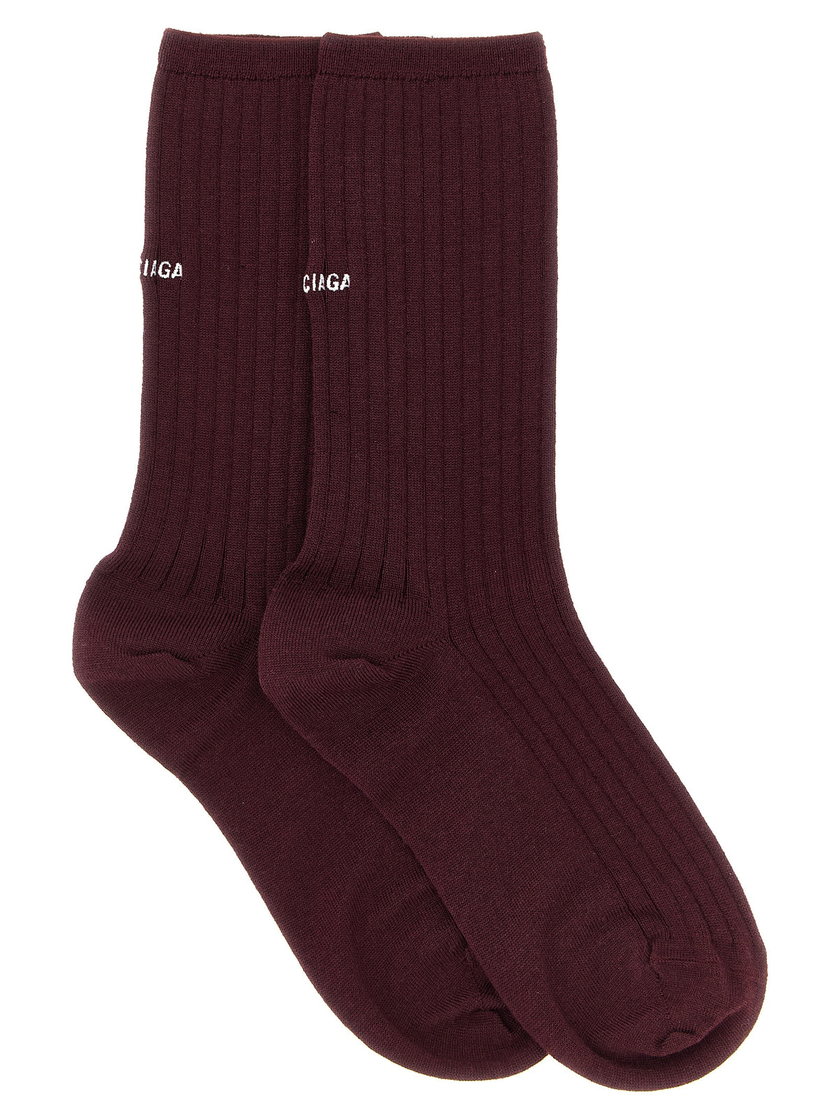 Balenciaga Women Logo Embroidery Ribbed Tights