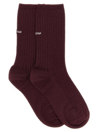 Balenciaga Women Logo Embroidery Ribbed Tights