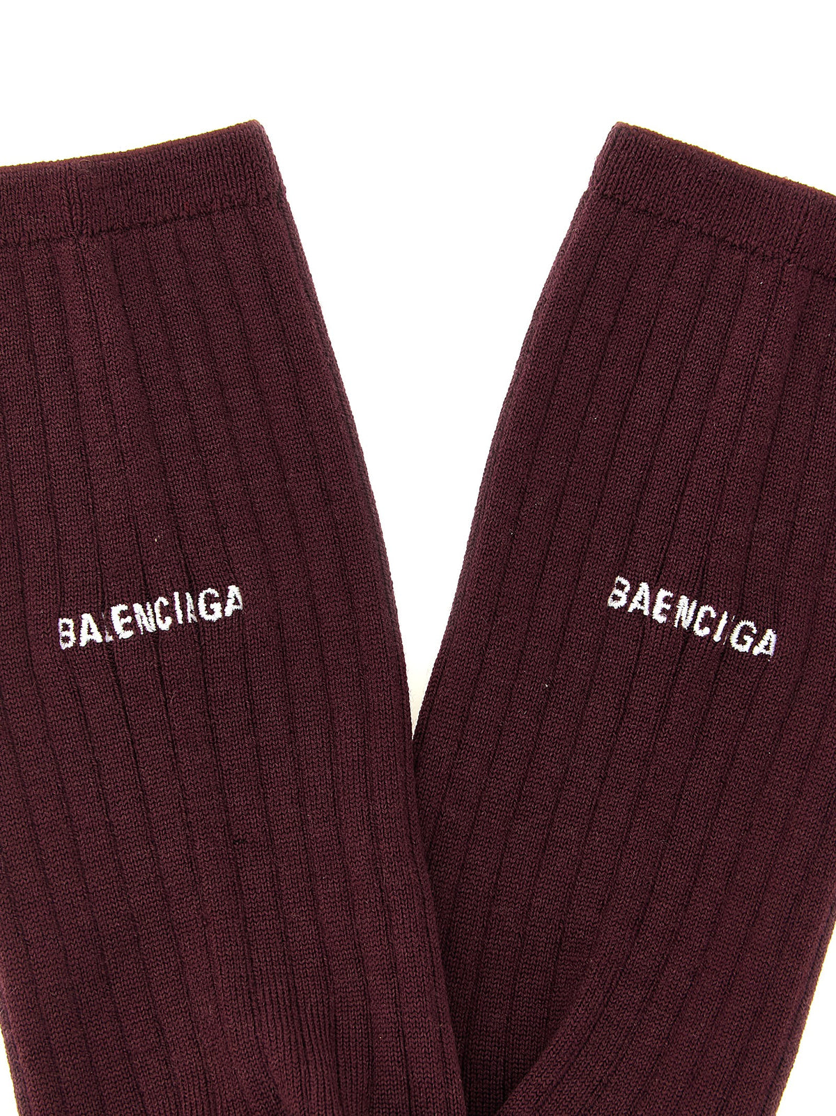 Balenciaga Women Logo Embroidery Ribbed Tights