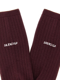 Balenciaga Women Logo Embroidery Ribbed Tights
