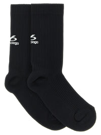 BALENCIAGA Balenciaga Women Ribbed Socks With Logo
