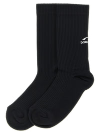 BALENCIAGA Balenciaga Women Ribbed Socks With Logo