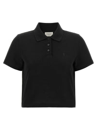 SAINT LAURENT Saint Laurent Women 'Cassandre' Crop Polo Shirt