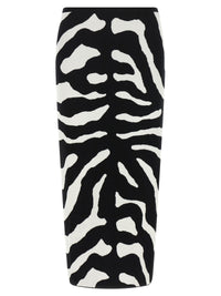 Moschino Women Zebra Intarsia Skirt