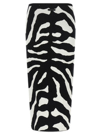Moschino Women Zebra Intarsia Skirt