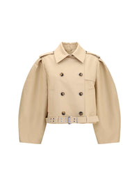 Ganni Women Double-Breasted Belted Jacket