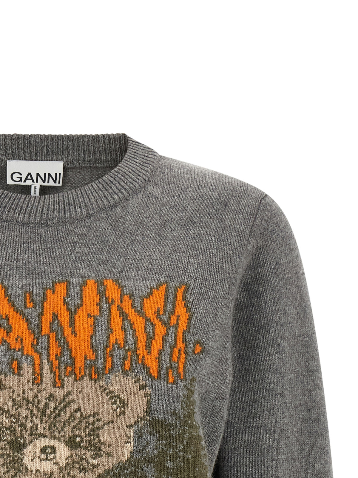 Ganni Women Sweater With Front Intarsia